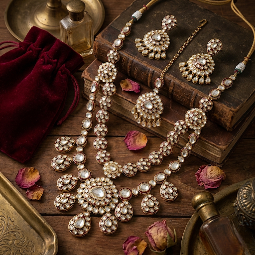 Handcrafted kundan jewelry collection Ahmedabad